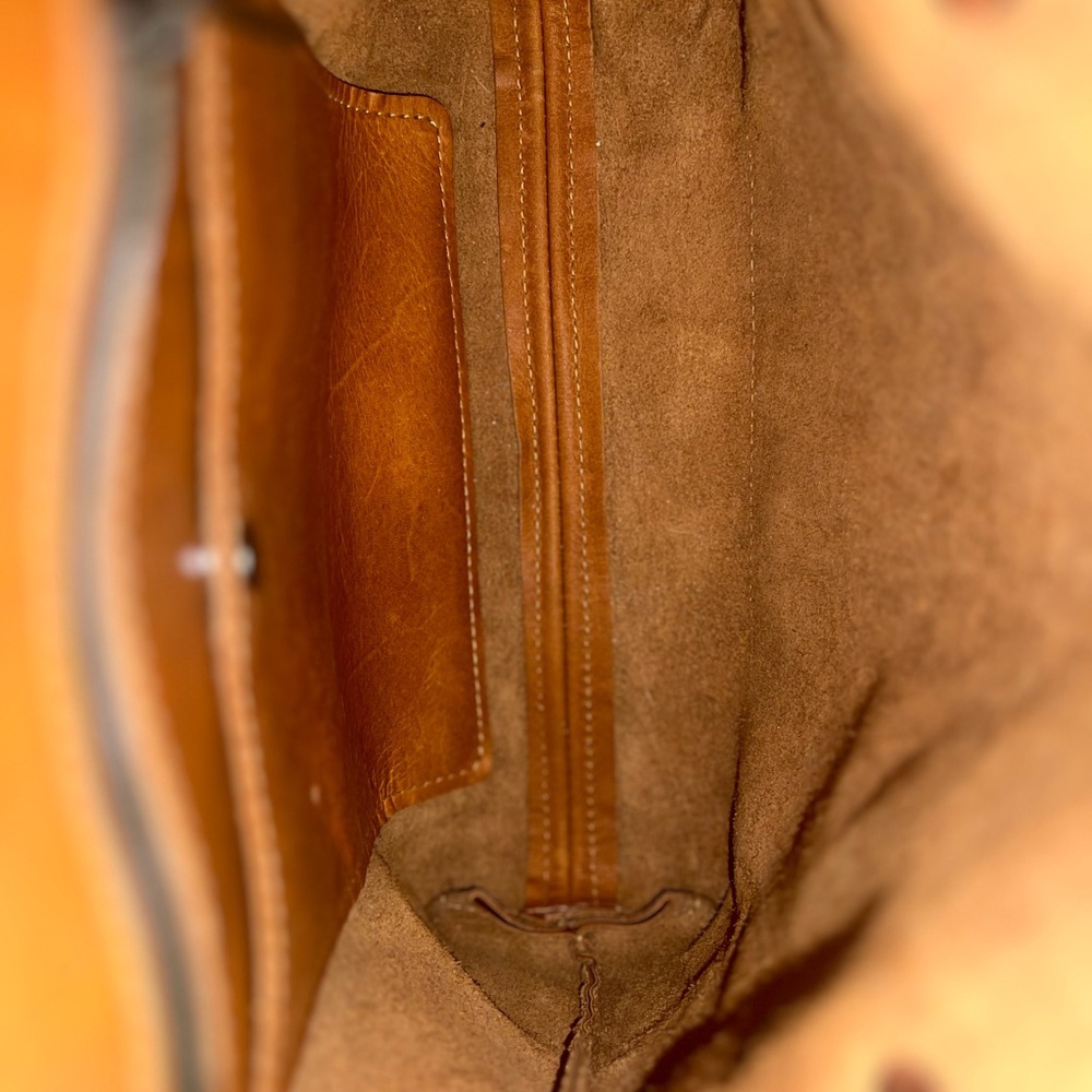 Elegant Tan Leather Tote Bag - image 14